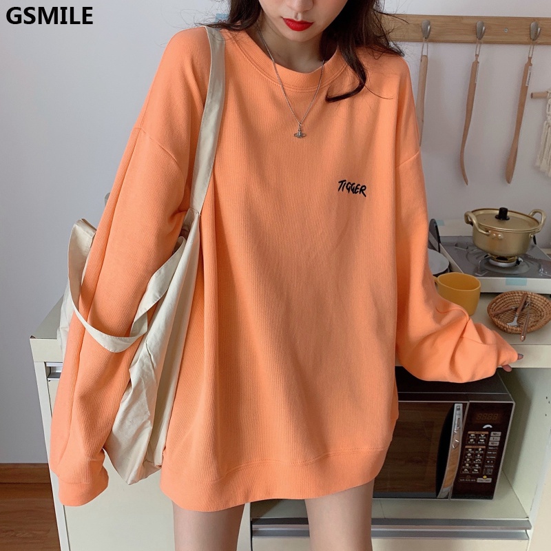 Áo Sweater Nữ Tay Dài Dáng Rộng In Chữ Phong Cách Hàn Quốc | WebRaoVat - webraovat.net.vn