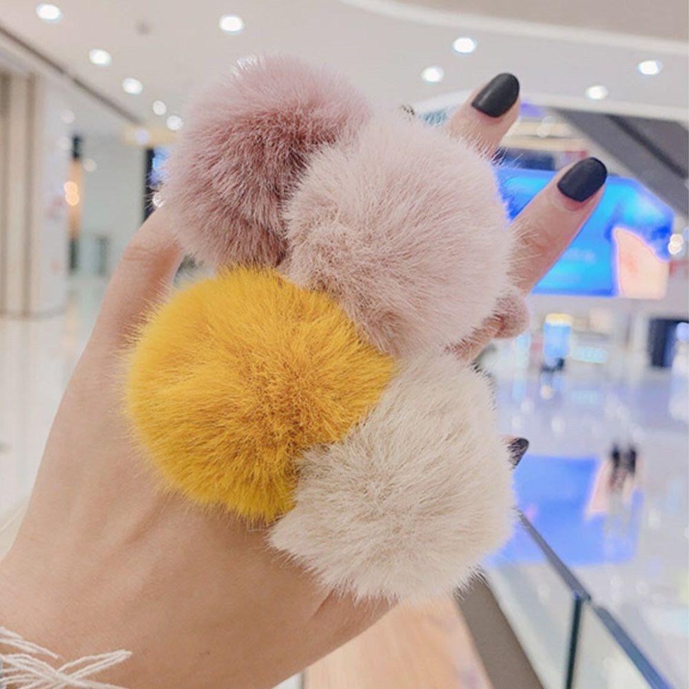 BSUNS Dây Cột Tóc Co Giãn Đính Bóng Lông Thời Trang Cho Nữ