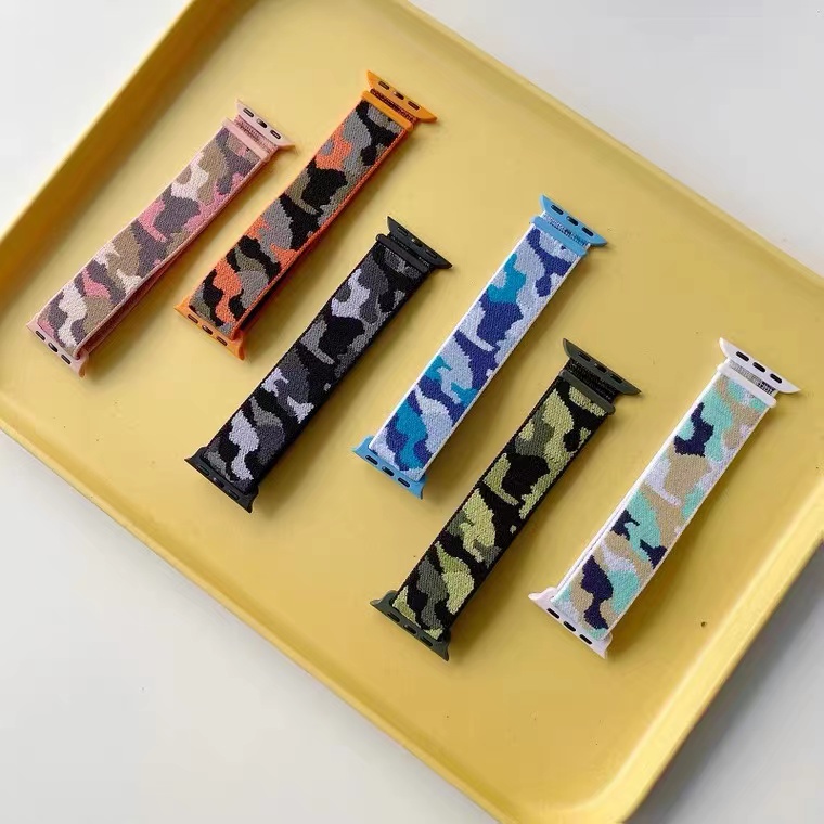Dây Đeo Đồng Hồ Dạng Bện Bằng Nylon Co Giãn 44mm 40mm 45mm 41mm 42mm 38mm 45 mm Cho Apple Watch iWatch Series 3 5 SE 6 7