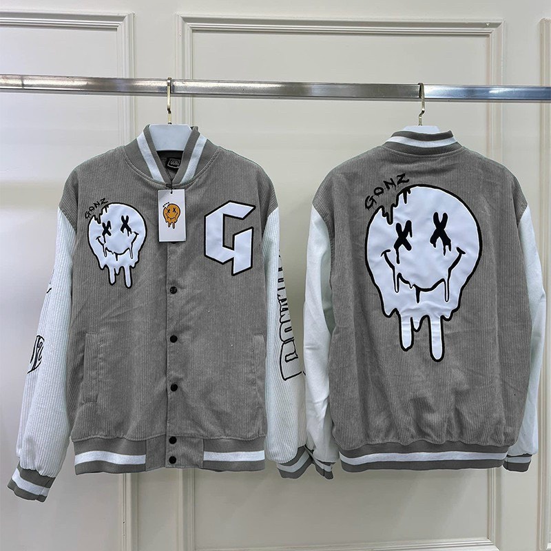 Aó Khoác Bomber Nhung Tăm Thêu Chữ G Phối Hình Siêu Chất Phong Cách HOT GOLDEN DREAM