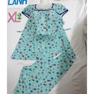 Đồ bộ bầu lanh lụa 2 da chất mát đẹp size to 70-85kg