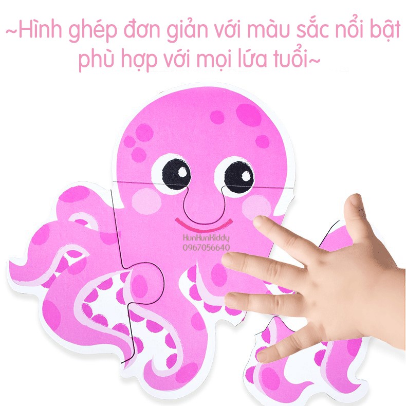 [6 in 1] BỘ XẾP HÌNH BẰNG GỖ HỘP THIẾC CHO BÉ