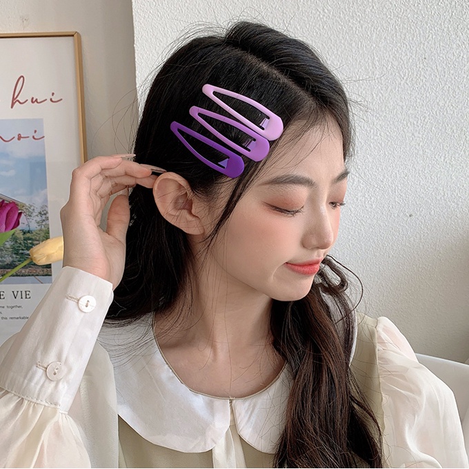 Set 3 Kẹp Tóc Màu Tím Xinh Xắn Đáng Yêu Cho Nữ