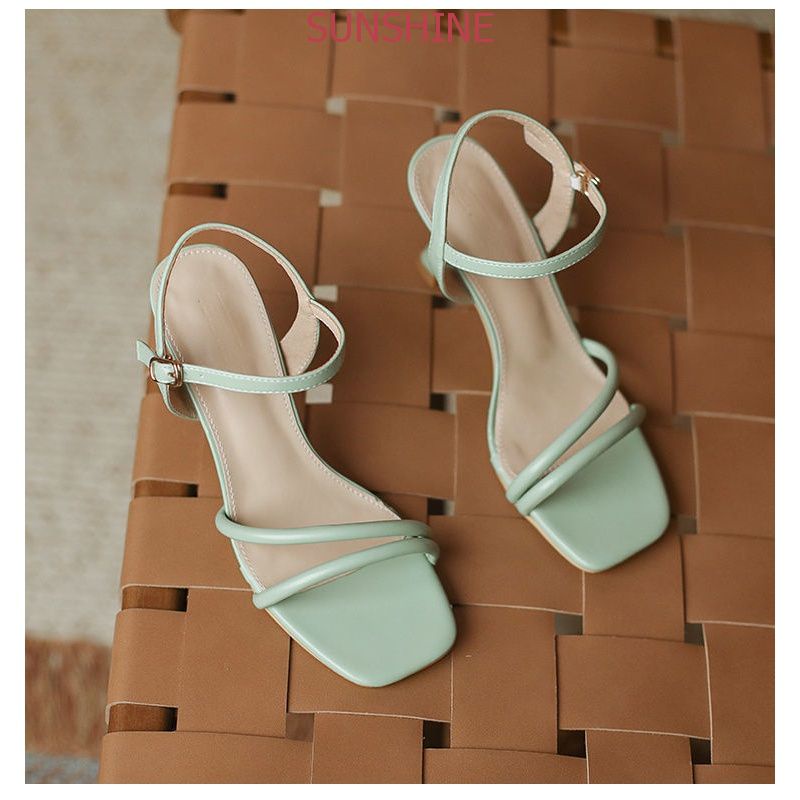 Sandal cao gót gót nhọn, giày sandal cao gót nữ 5p phong cách Hàn Quốc Sunshine Store A022