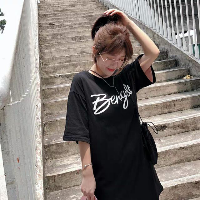 Đầm thun Bengals kèm túi QC (Hình thật)