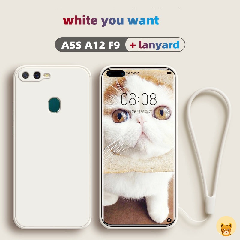 Ốp Điện Thoại Silicone TPU Mềm Với Dây Đeo Thời Trang Cho Oppo A5S A12 F9 F9 Pro