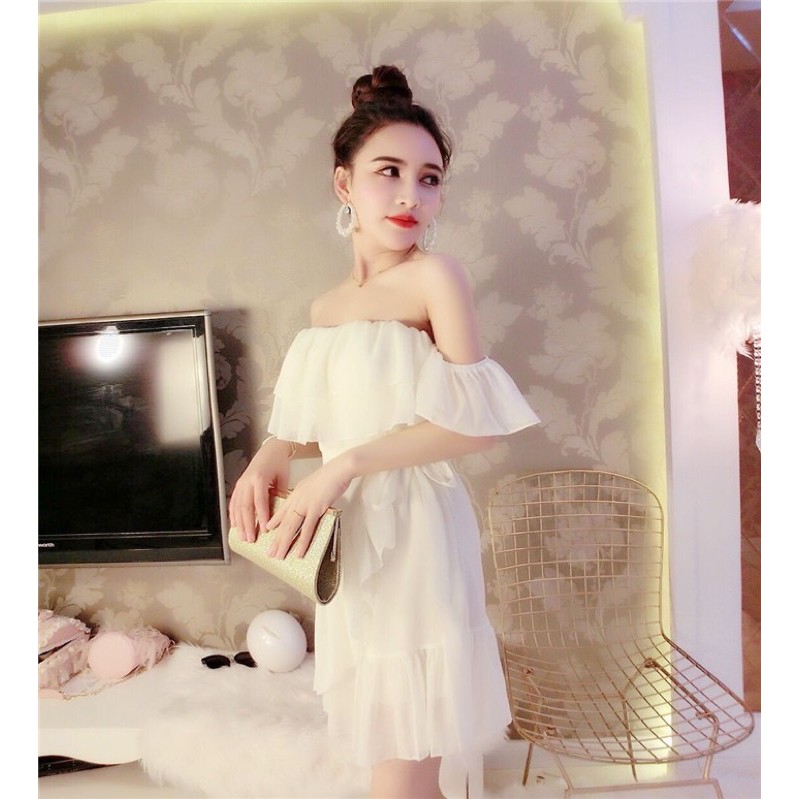 [SẴN] Váy trễ vai voan nhũ (ảnh thật + video) | BigBuy360 - bigbuy360.vn