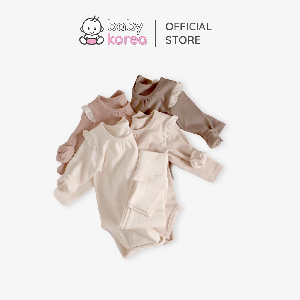 (Chính hãng) Bộ rời áo dài tay kèm quần dài Petit bánh bèo thu đông 2022 Peekaboo made in Korea cho bé gái từ 1-7 tuổi