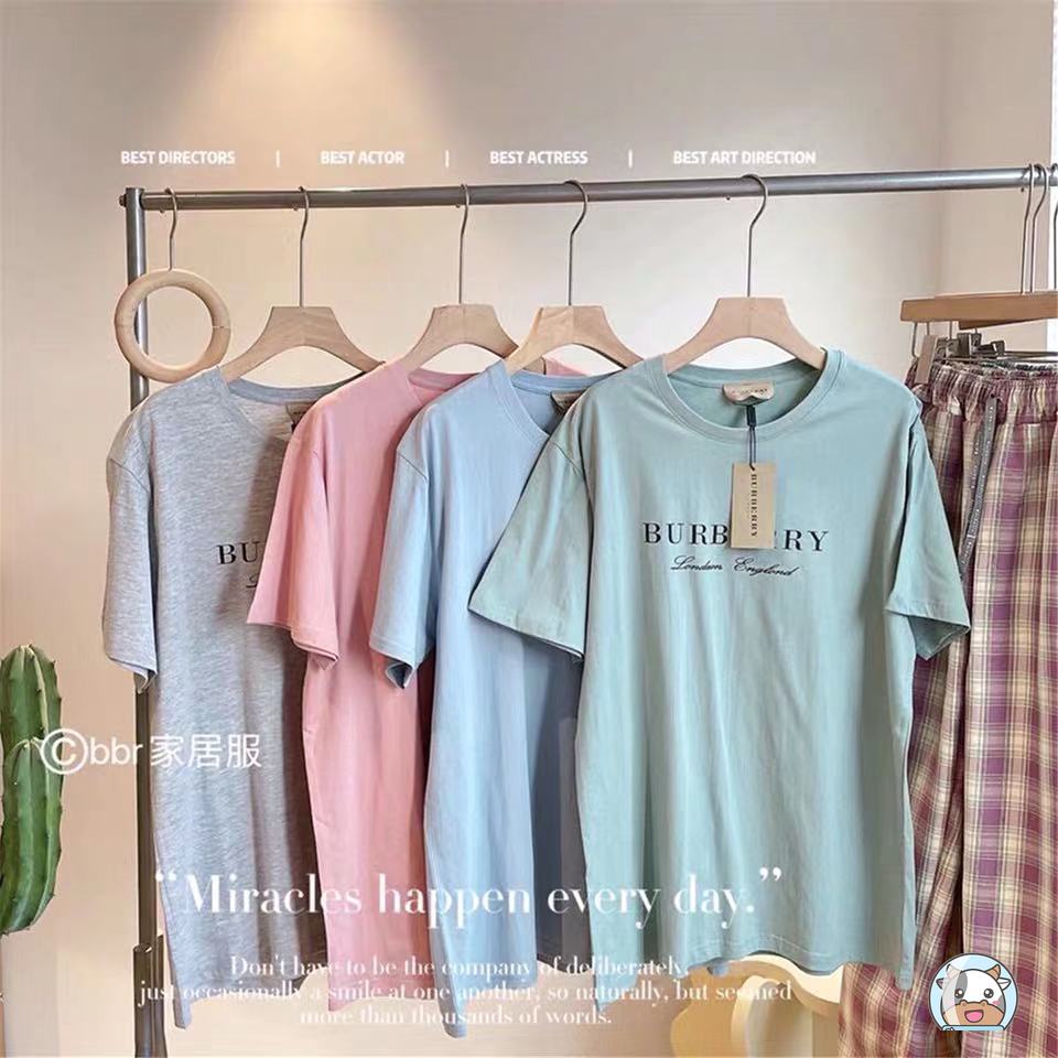 Bộ Đồ Ngủ Áo Tay Ngắn Quần Dài Dáng Rộng Họa Tiết Chữ Cái Phong Cách Hàn Quốc Dành Cho Nữ