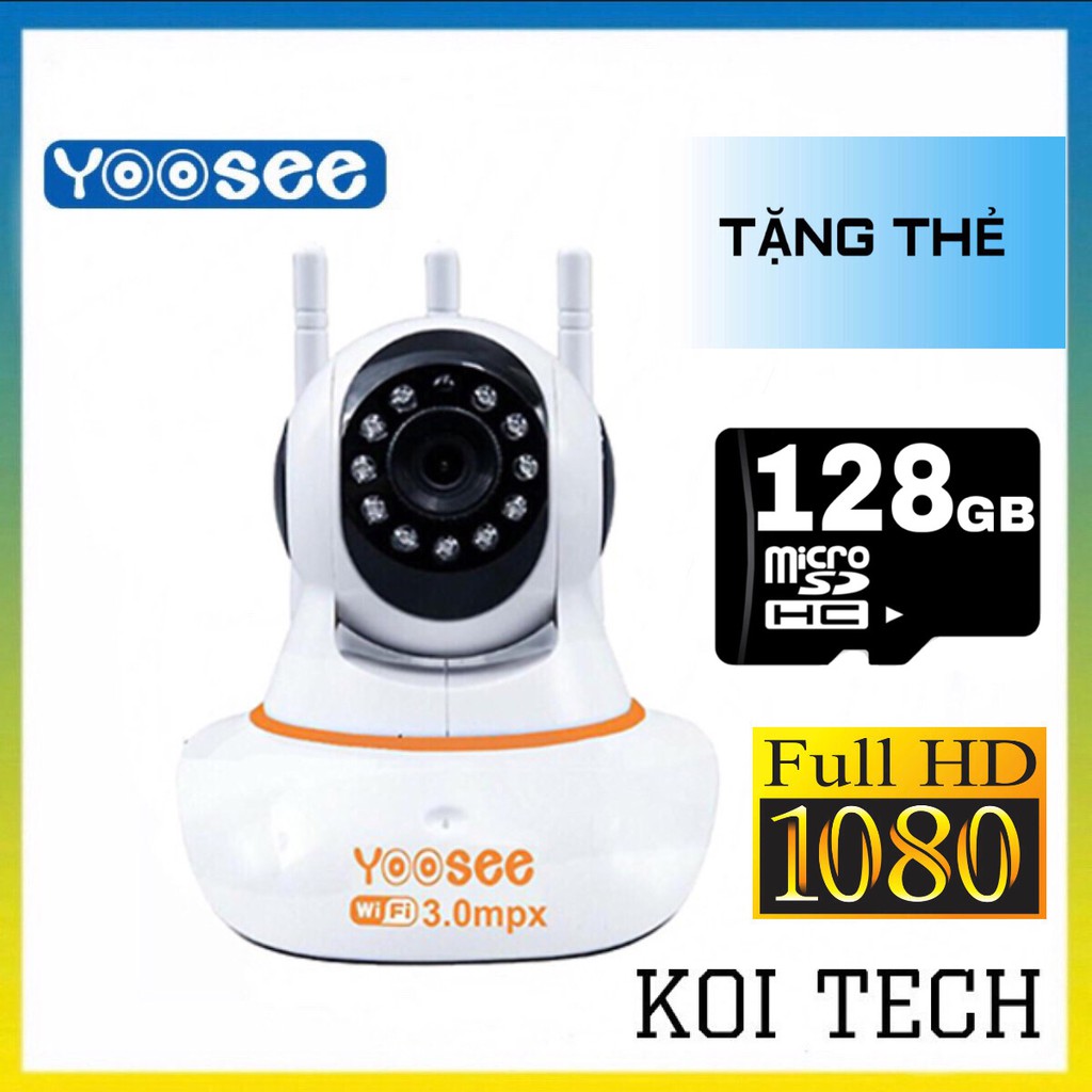 Camera trong nhà Wifi Yoosee 3 râu 3.0 - camera hồng ngoại đàm thoại 2 chiều 1080p - vienthonghn