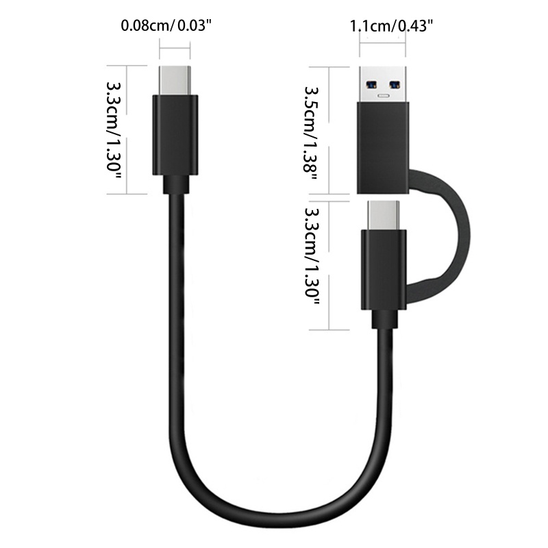 Cáp SạC Dữ LiệU USB3.0 A / C Sang C 2 Trong 1 Đa Năng Cho ĐiệN ThoạI / MáY TíNh BảNg /