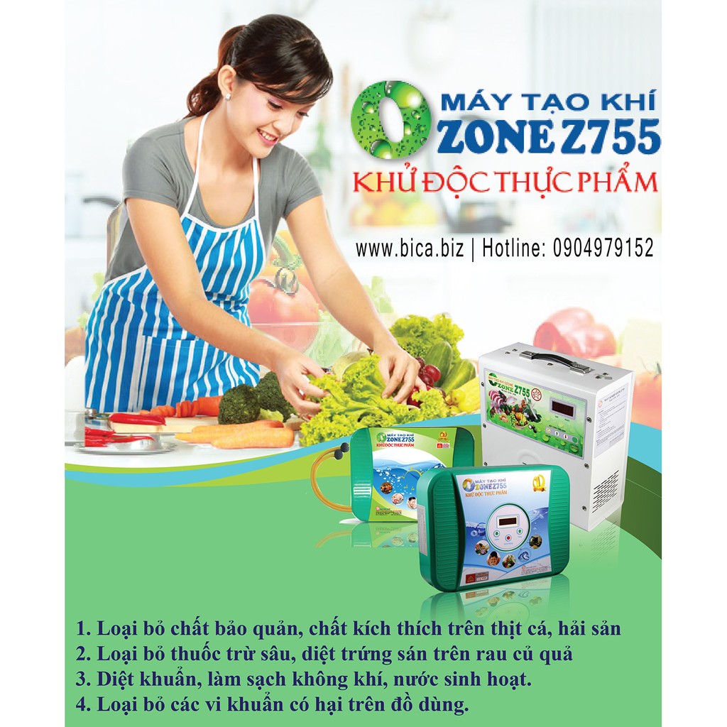 MÁY TẠO KHÍ OZONE Z755 2 VÒI - Khử độc thực phẩm