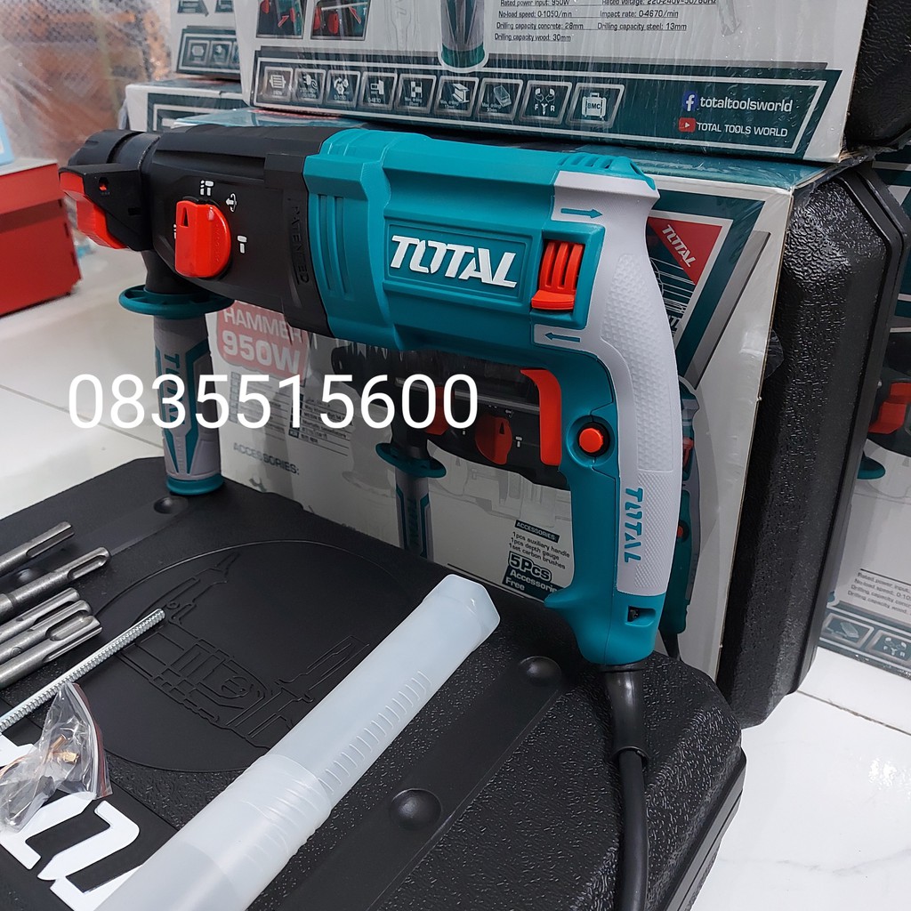 MÁY KHOAN BÊ TÔNG 950W TOTAL TH309288  MÁY KHOAN BA CHỨC NĂNG TOTAL  KHOAN CÔNG TRÌNH
