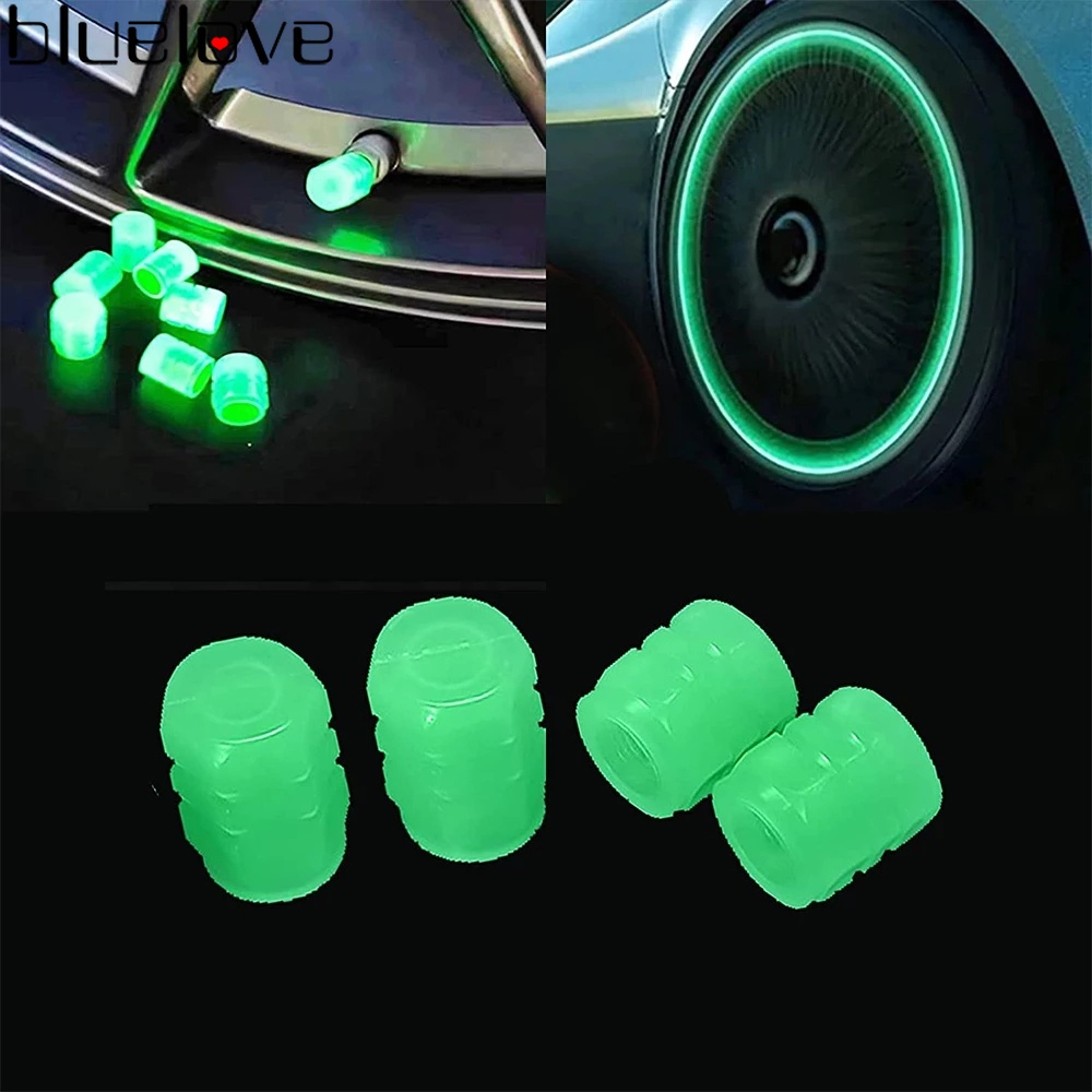 Bộ 2 / 4 Nắp Van Bánh Xe Phát Sáng Chống Nước Chống Bụi