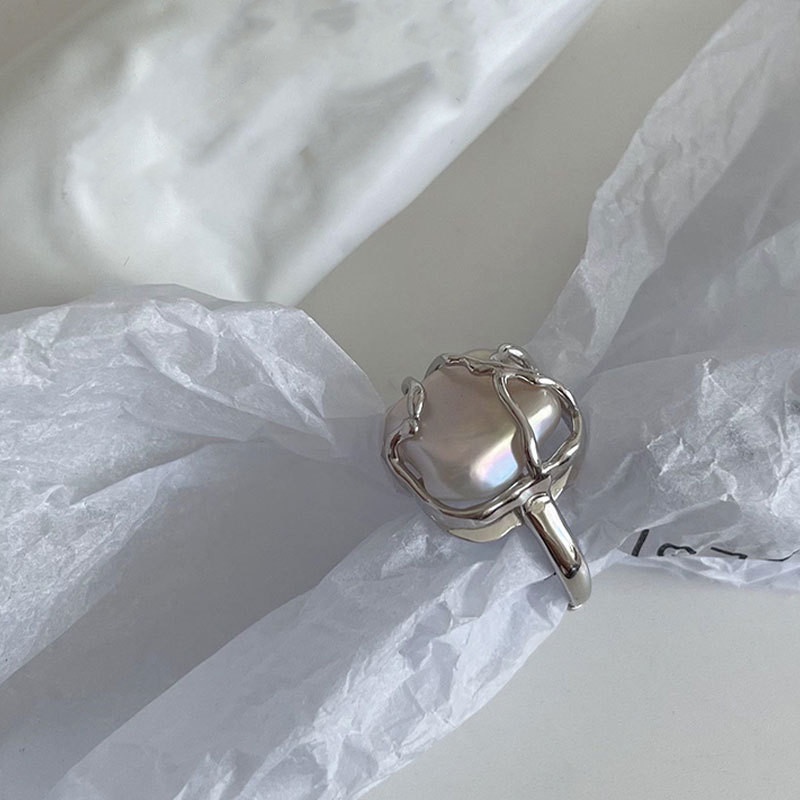 Nhẫn Hở Hai Đầu Đính Ngọc Trai Thiết Kế Đơn Giản Thời Trang