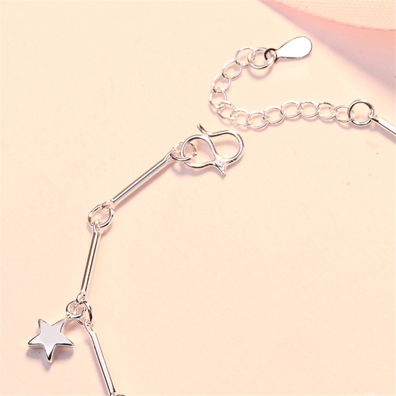 Vòng Đeo Tay Bạc 925S Xỏ Hạt Tre Và Hoa Quyến Rũ Cho Nữ