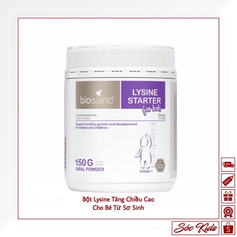 [Mẫu Mới ] Bột Tăng Chiều Cao Bio Island Lysine For Kids 150gr