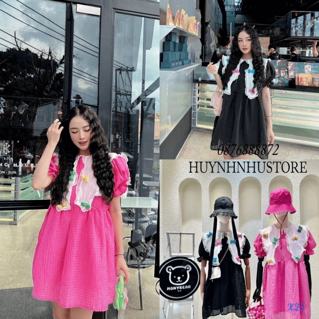 (Mẫu Mới) ĐẦM Ô VUÔNG GẮN NƠ FORM SIÊU ĐẸP CHO CHỊ EM UP hhp
