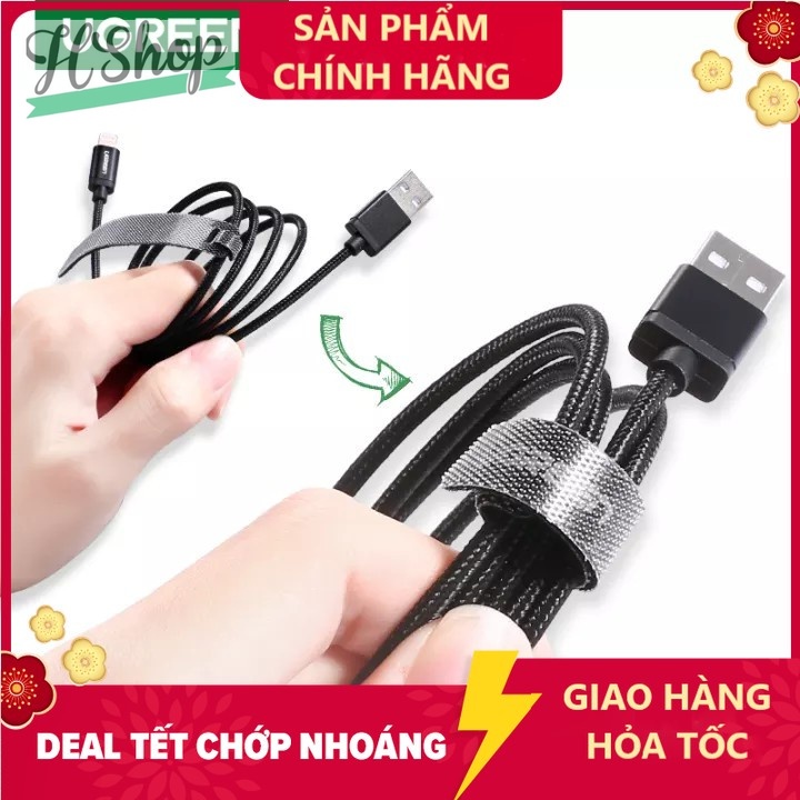 Cáp dán xé cuốn gọn dây sạc dây tai nghe dây điện dây cáp UGREEN Cao cấp Cable Tie Wire Winder Nylon Tape 14cm
