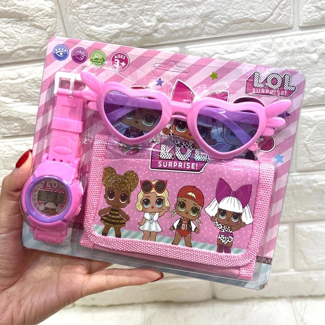 Lol Surprise Set 3 Món Đồ Chơi Gồm Mắt Kính + Ví + Mắt Kính + Đồng Hồ Hoạt Hình Cho Bé Trai Bé Gái Quà Tặng Giáng Sinh