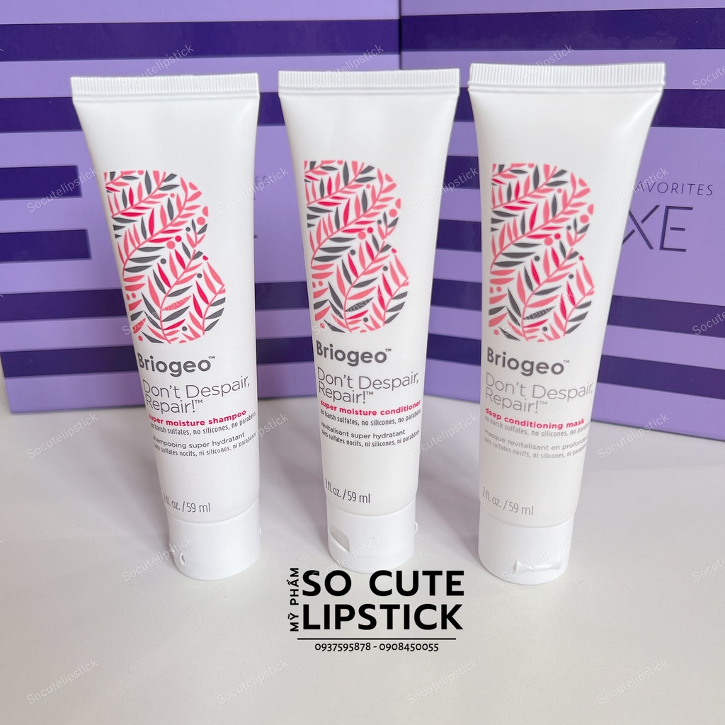 Set Dầu Gội - Xả - Ủ Tóc Briogeo Don't Despair Repair Shampoo - Conditioner 59ml