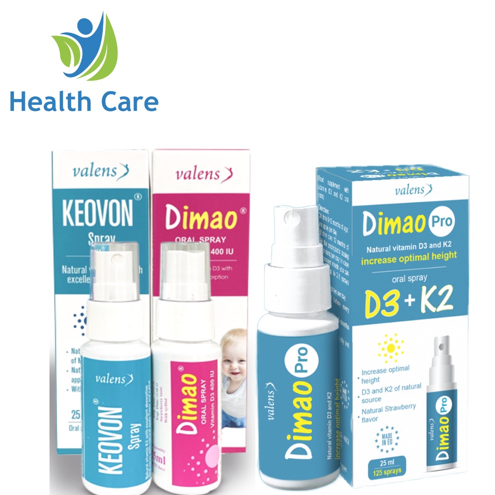 Dimao pro D3 + K2 Chai Xịt Miệng Giúp Tăng Cường Hấp Thu Canxi Cho Bé (Chai 25ml)