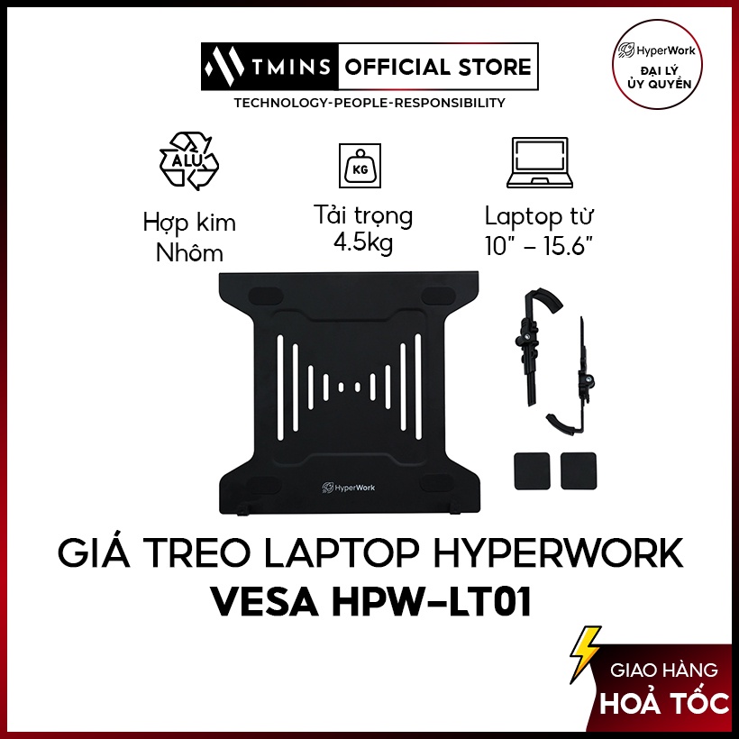 Giá treo laptop HyperWork VESA HPW-LT01 Kim loại chắc chắn