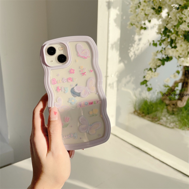 Ốp Lưng HọA TiếT Hoa BướM Dễ Thương Cho iPhone 7/8/X/XS/XR/11/12/13/Plus/Pro/Max