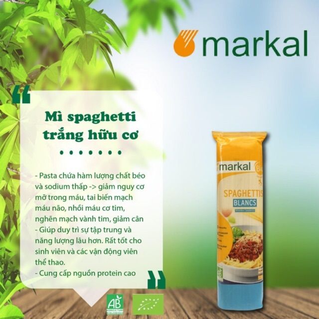Mì spaghetti trắng hữu cơ Markal 500gr