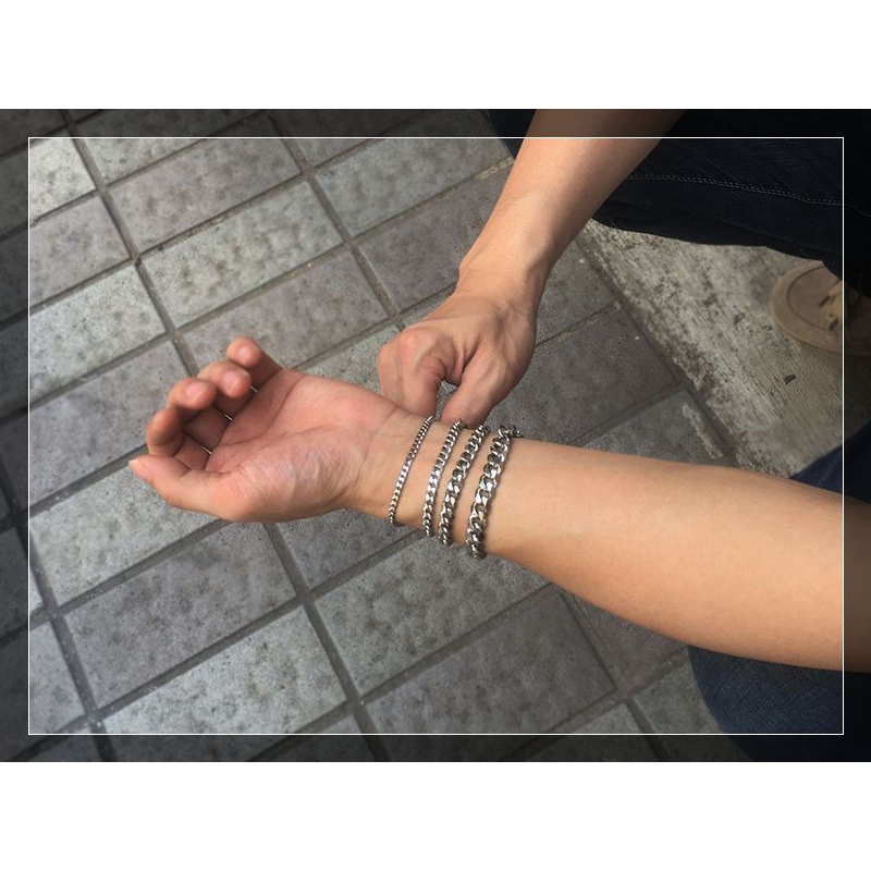 Vòng Tay Thép Titan Sáu Mặt Đánh Bóng Trang Sức Hip Hop Không Gỉ Và Không Phai Màu Cho Nam Và Nữ