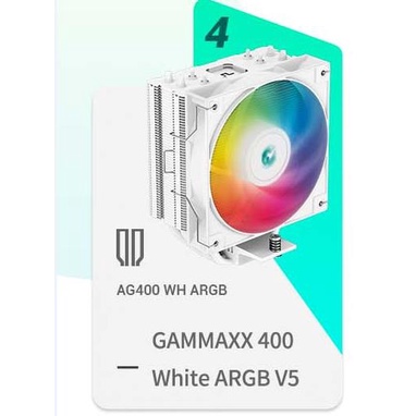 DEEPCOOL Quạt Tản Nhiệt CPU 4 Ống ARGB / Symphony ARGB / Màu Trắng Nhám 400 V5 AG400 PLUS