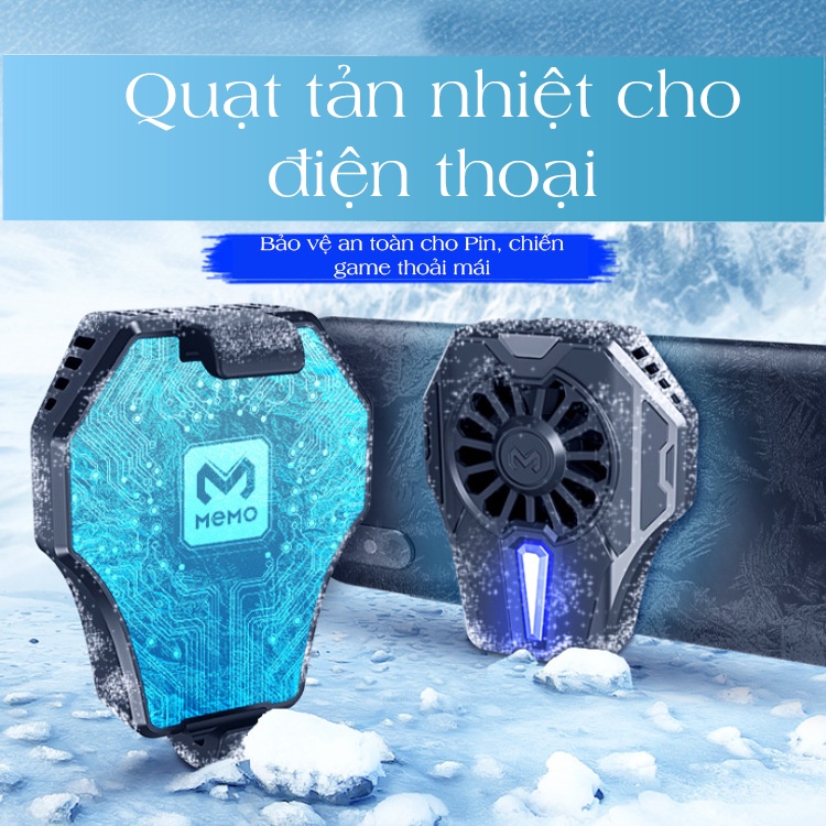 Quạt tản nhiệt điện thoại Memo FL01pin 500mAh sử dụng liên tục 5h, làm mát máy nhanh chóng, chiến game thoải mái - K1248