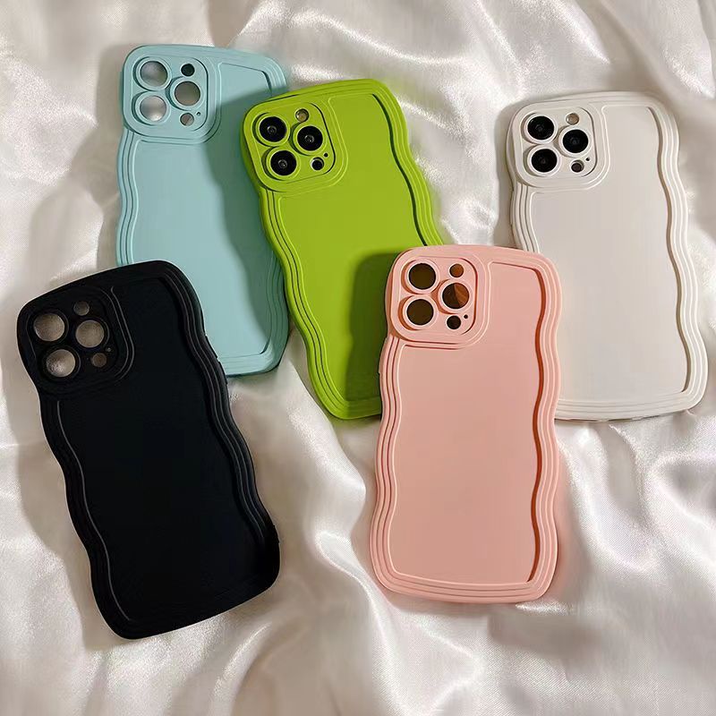 Ốp Điện Thoại Silicon Họa Tiết Gợn Sóng Màu Kẹo Cho iPhone XR X XS Max 7 8 6 6S Plus SE 2020