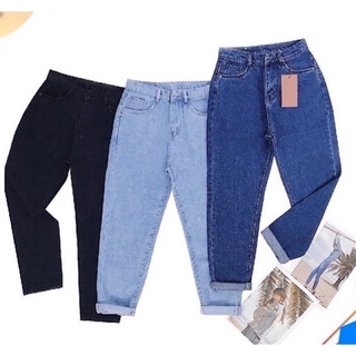 Quần Jean nữ form baggy BIGSIZE_GIARE quần bò bigsize màu ĐEN lưng cao phong cách năng động chất vải dày dặn