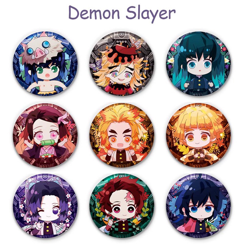 Huy hiệu cài áo hình nhân vật Anime One demon slayyaiba
