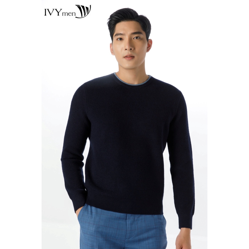 [NHẬP WABRTL5 GIẢM 10% TỐI ĐA 50K ĐH 250K ]Áo len nam trơn cổ tròn IVY moda MS 58E2573