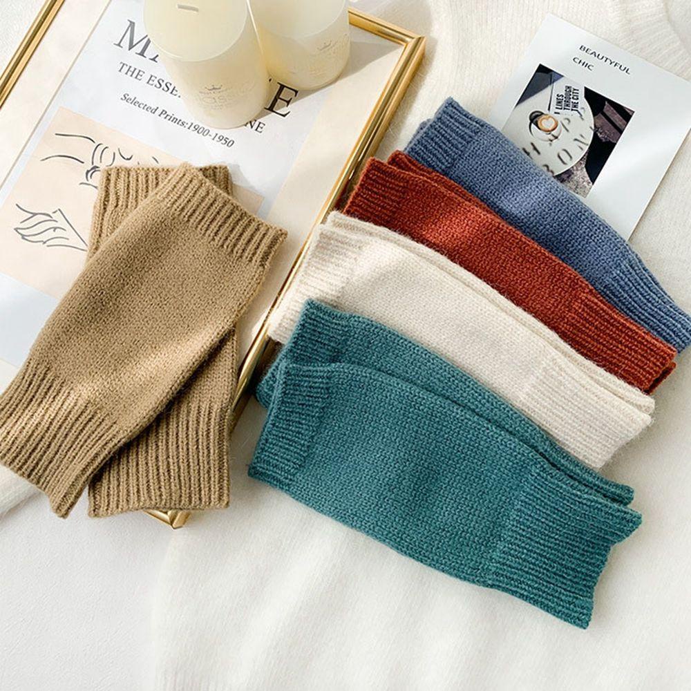 JARRED Găng Tay Len Hở Ngón Màu Sắc Đơn Giản Cho Nam