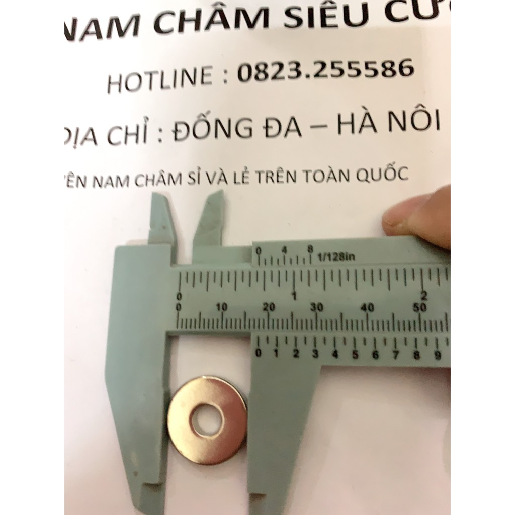 Nam châm viên 18x3mm lỗ 6 mạ niken hàng tốt