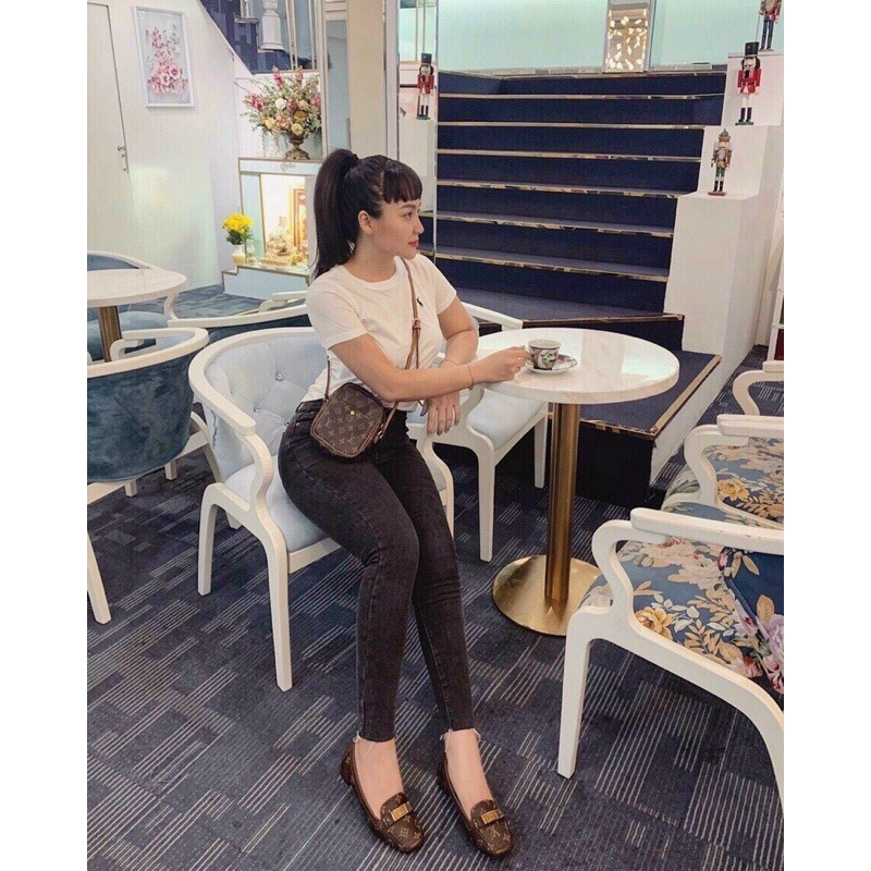 Giày búp bê tag khoá vuông nơ fullbox