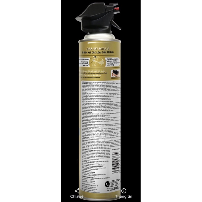 Bình Xịt Côn Trùng ARS Jet Gold Plus 600ml