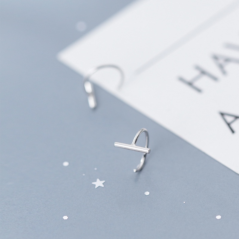 Bông Tai Bạc Nữ Tròn Chữ T Bạc Ý 925 Cao Cấp - Trang Sức TNC JEWELLERY