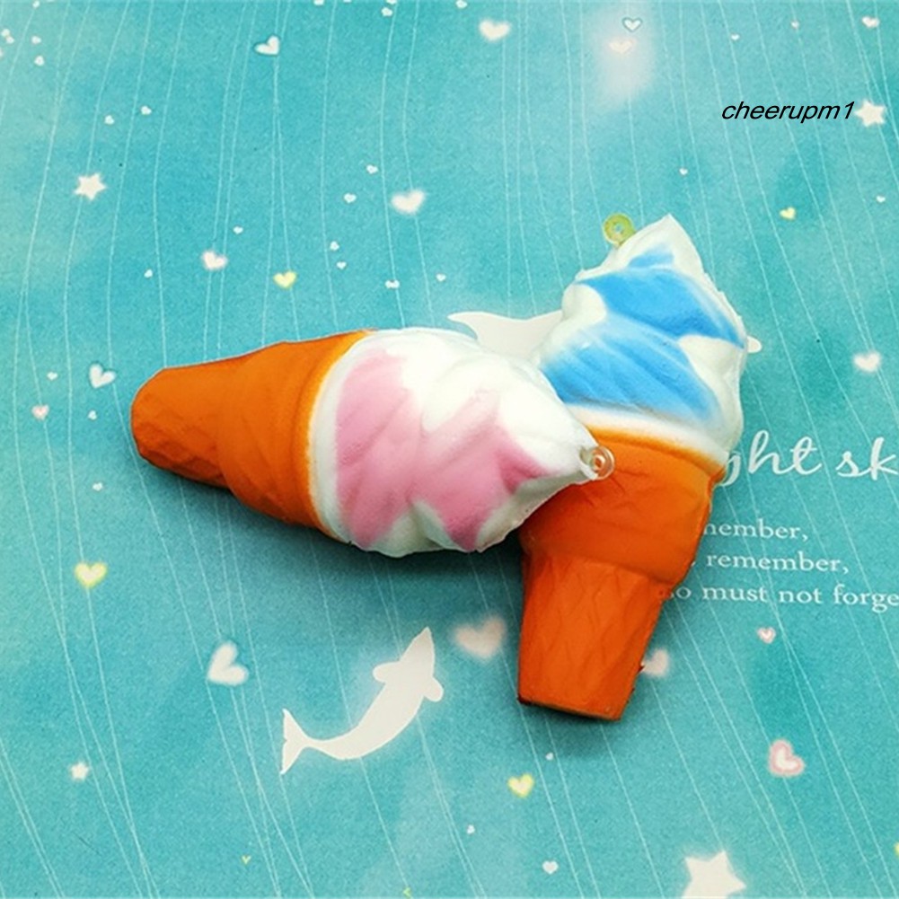 Đồ chơi squishy giảm căng thẳng hình kem ốc quế dễ thương cho bé 10cm
