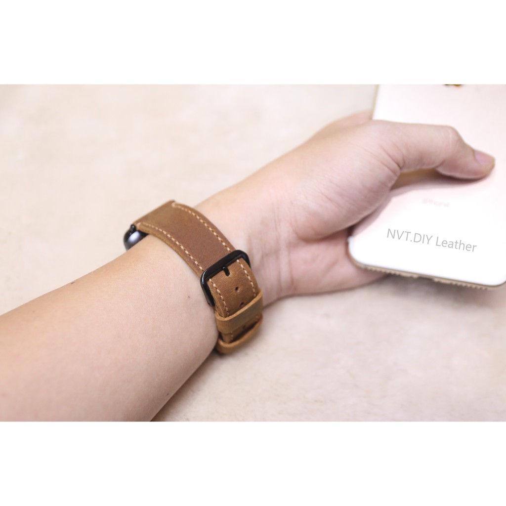 Dây đeo thay thế Apple Watch 1,2,3,4,5,6 da bò sáp handmade