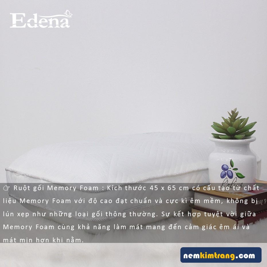 Gối Memory Foam Edena 45x65 - CHÍNH HÃNG, CAO CẤP