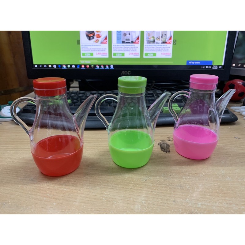 Bình đựng có vòi gia vị mắm, nước tương cho quán ăn/ Chai đựng gia vị - Spices Bottle