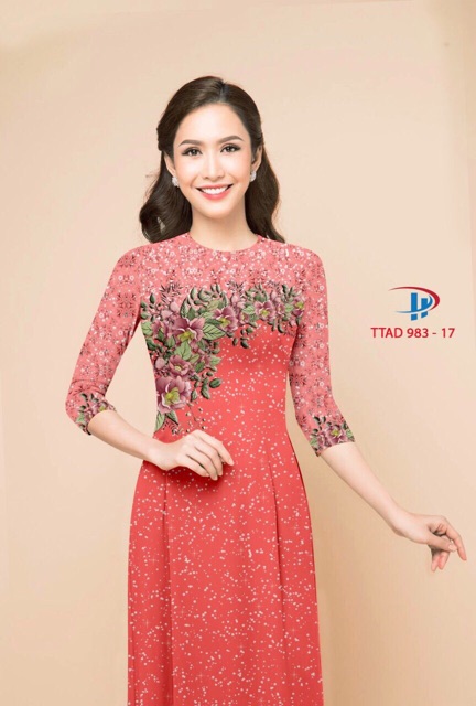 Vải Áo Dài Giả Hoa Thêu Ngực