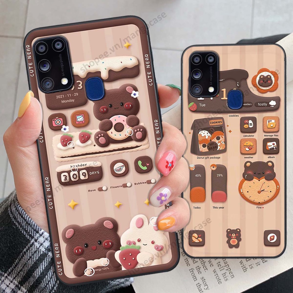 Ốp lưng Samsung M31 hình gấu, thỏ, đồng hồ cute dễ thương