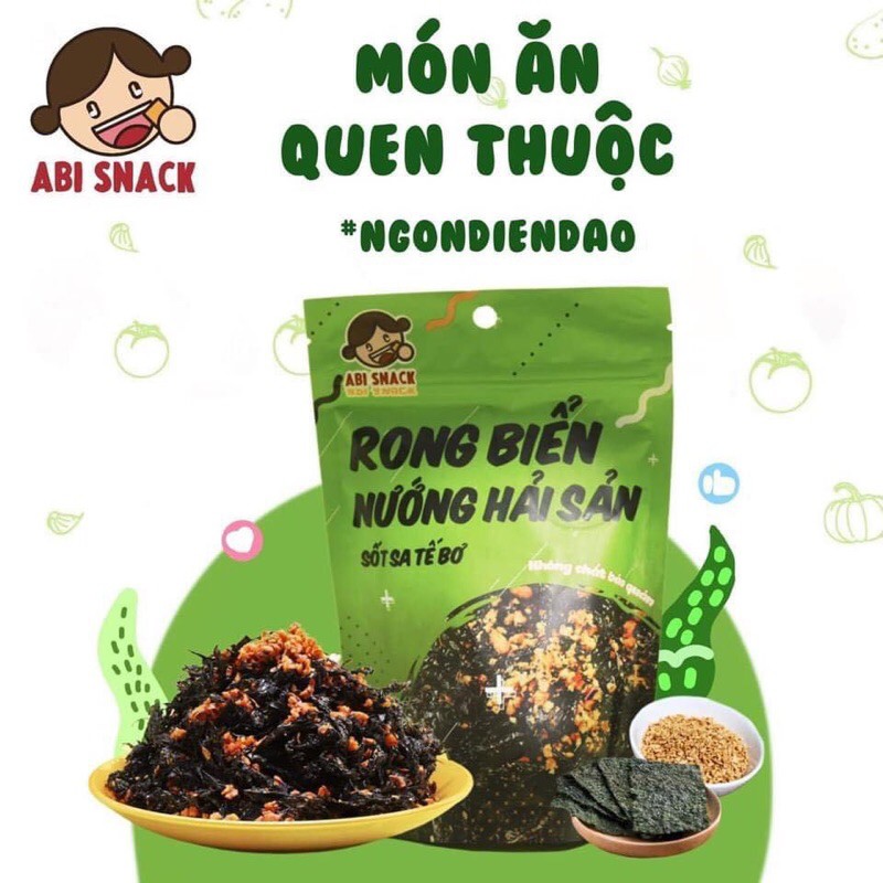 Rong biển nướng hải sản sốt sate bơ Abi - Abi’s Snack