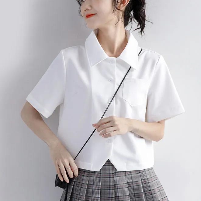 Áo Sơ Mi Đồng Phục Nữ Sinh Ngắn Tay Phong Cách Nhật Hàn