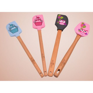 phới vét trộn bột silicon cán gỗ / spatuna